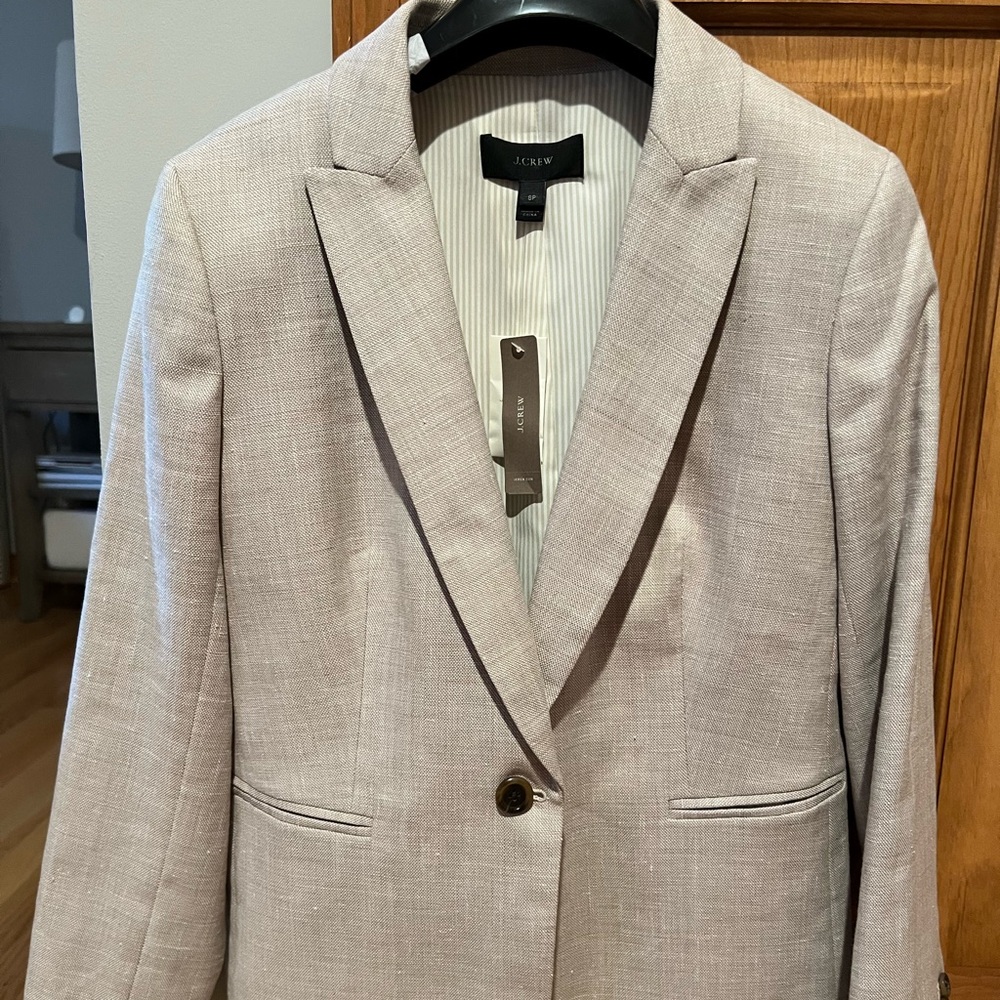 J.Crew oatmeal linen blazer brand new- 8 petite